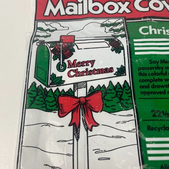 Vtg Allied Merry Christmas Mailbox Cover Plastic Holiday Decor Collection Prop - Picture 4 of 9